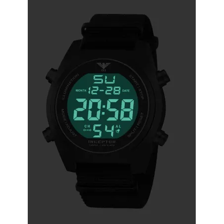 Ψηφιακό Ρολόι Tactical KHS Inceptor Black Steel Digital Watch NATO