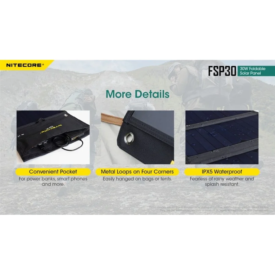 Ηλιακό Πάνελ Nitecore FSP30 Foldable Solar Panel
