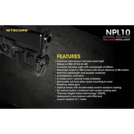 Φακός Led NITECORE NPL10 Set με Μπαταρία CR2