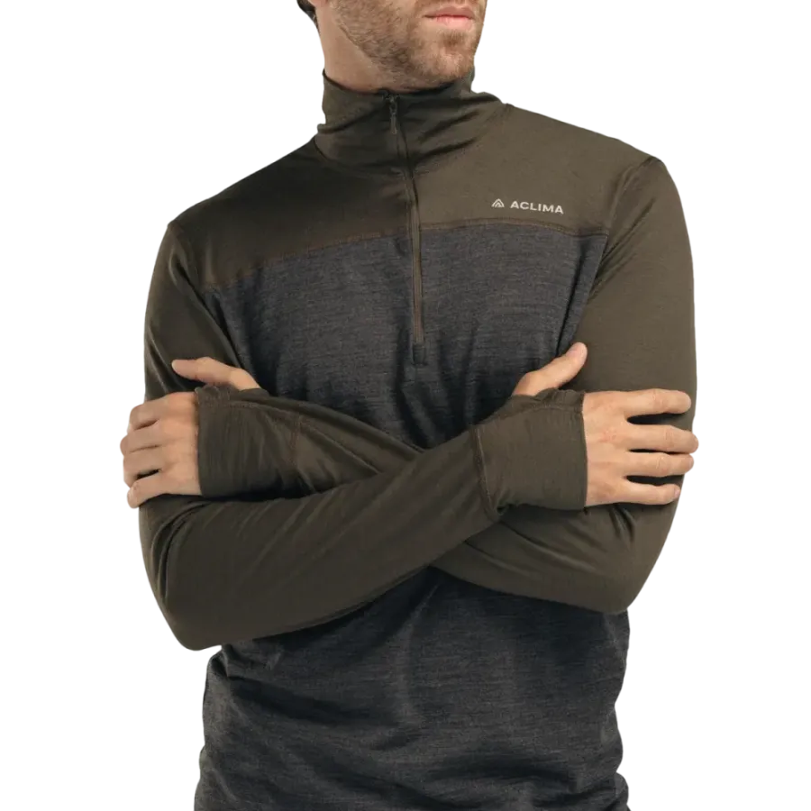 Μακρυμάνικη Μπλούζα Πόλο Aclima Lightwool 180 Polo με Φερμουάρ