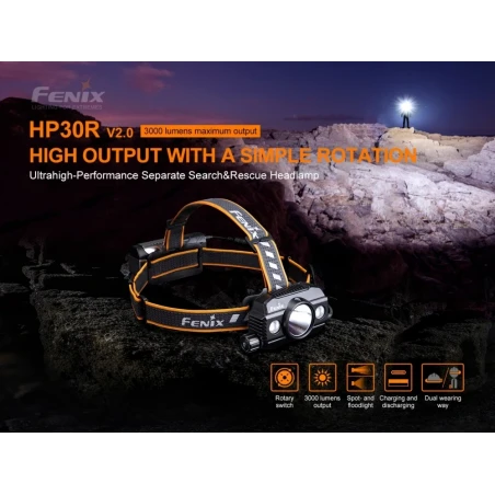 Φακός Κεφαλής LED Fenix HP30R V2.0 USB
