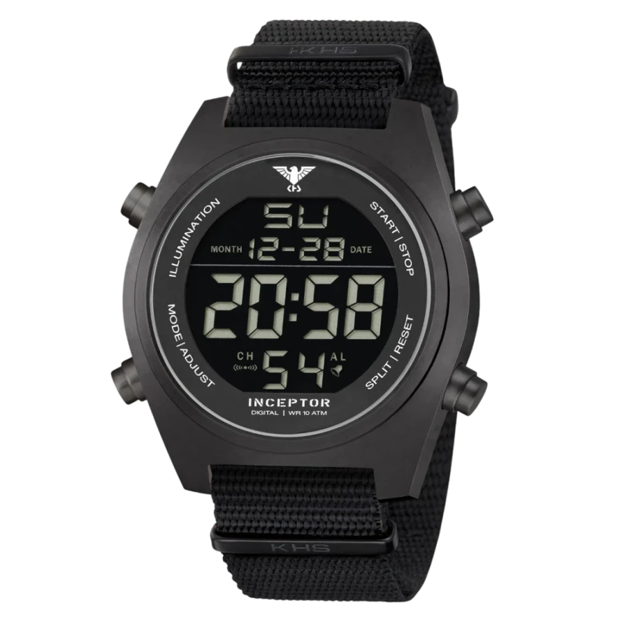 Ψηφιακό Ρολόι Tactical KHS Inceptor Black Steel Digital Watch NATO