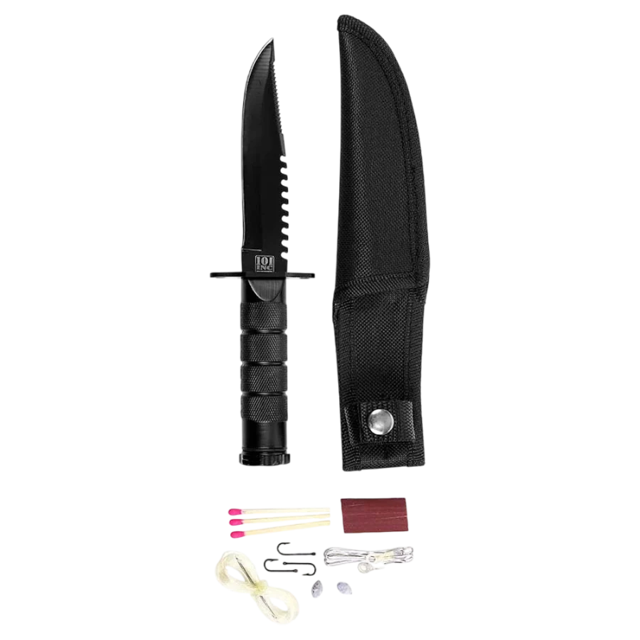 Μαχαίρι Επιβίωσης 101INC Mini Survival Knife Black