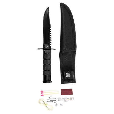 Μαχαίρι Επιβίωσης 101INC Mini Survival Knife Black