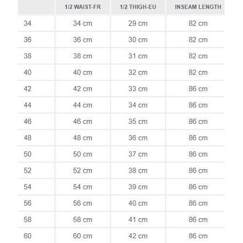 Size chart image