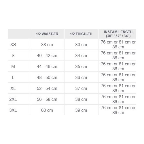 Size chart image