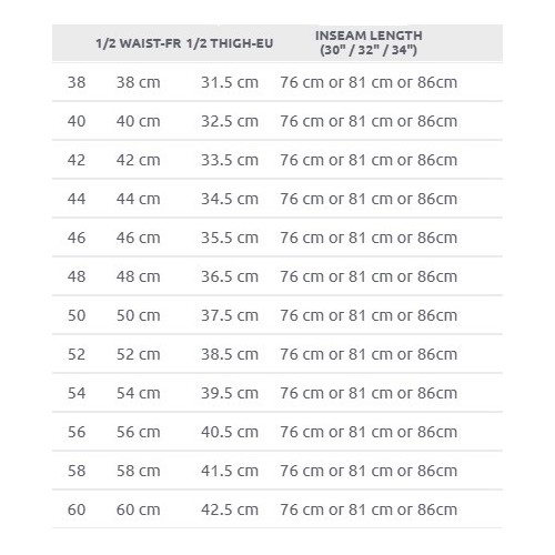 Size chart image