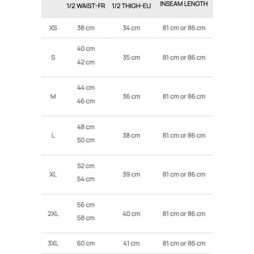 Size chart image