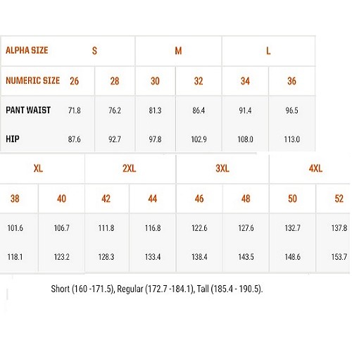 Size chart image