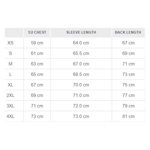 Size chart image