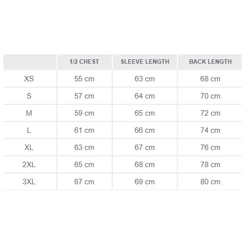 Size chart image