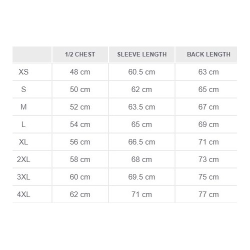 Size chart image