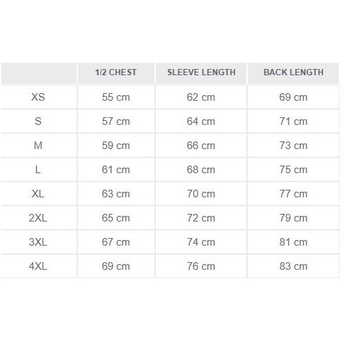 Size chart image
