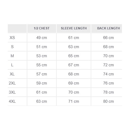 Size chart image