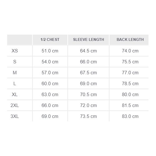 Size chart image