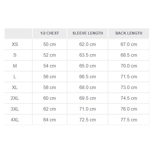 Size chart image