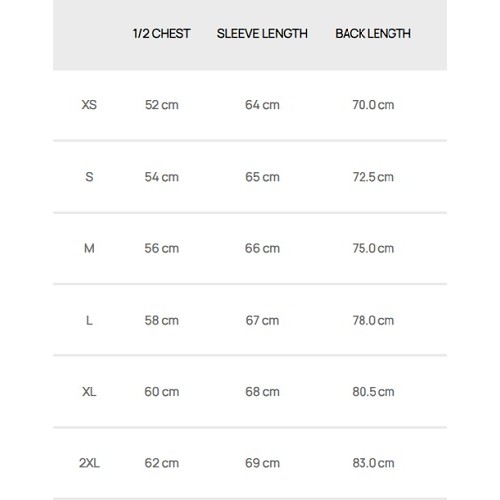 Size chart image