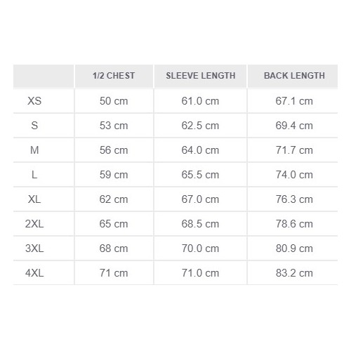 Size chart image
