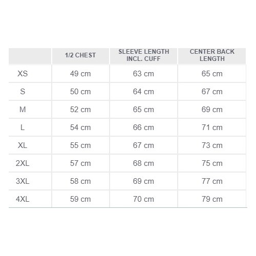 Size chart image