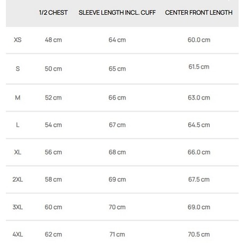 Size chart image