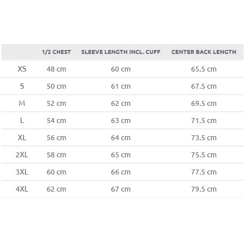 Size chart image