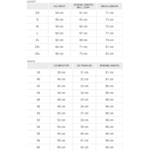 Size chart image