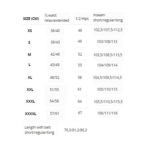 Size chart image
