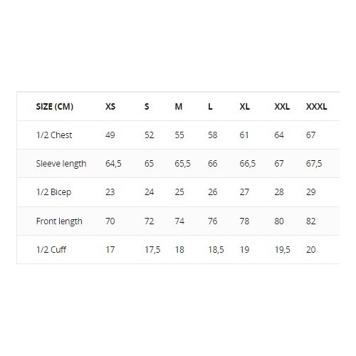 Size chart image