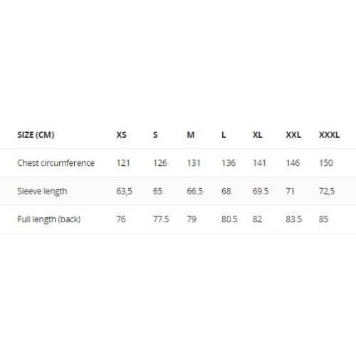 Size chart image