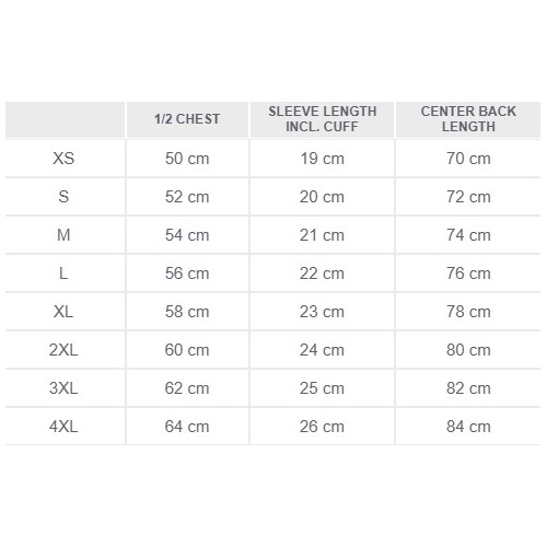 Size chart image