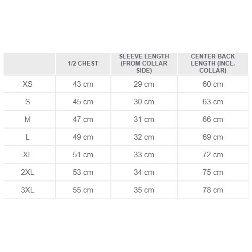 Size chart image