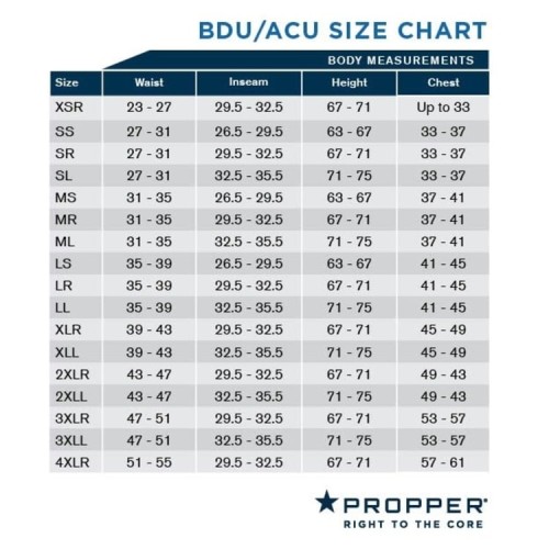 Size chart image