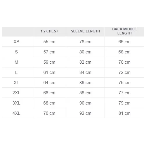 Size chart image