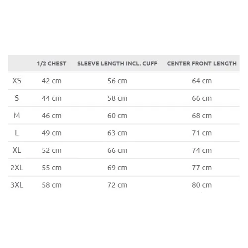 Size chart image