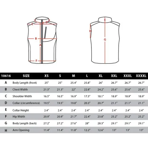 Size chart image