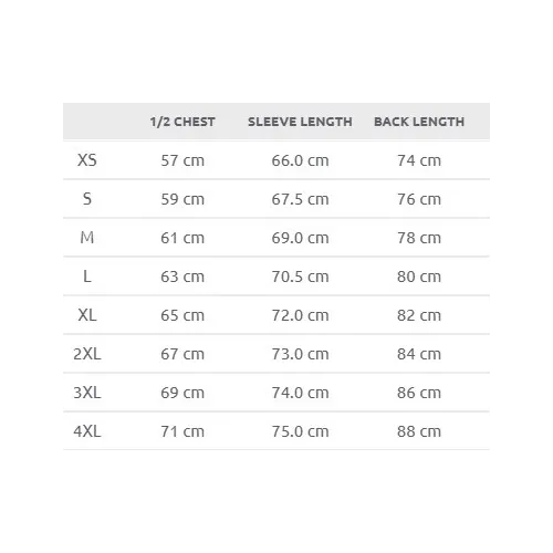 Size chart image