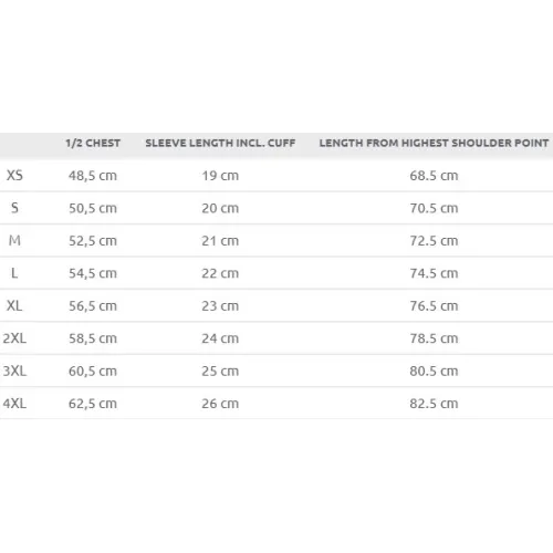 Size chart image