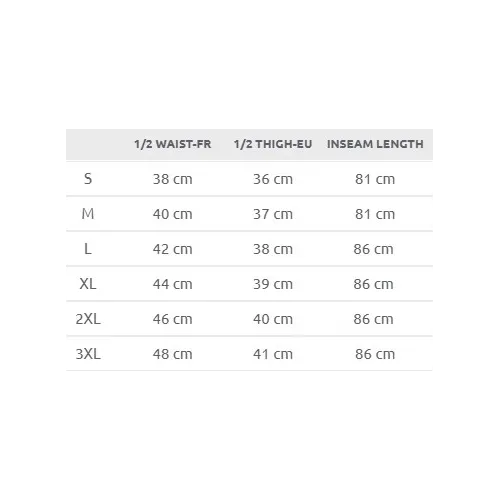Size chart image