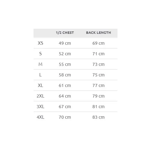 Size chart image