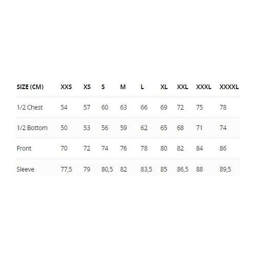 Size chart image