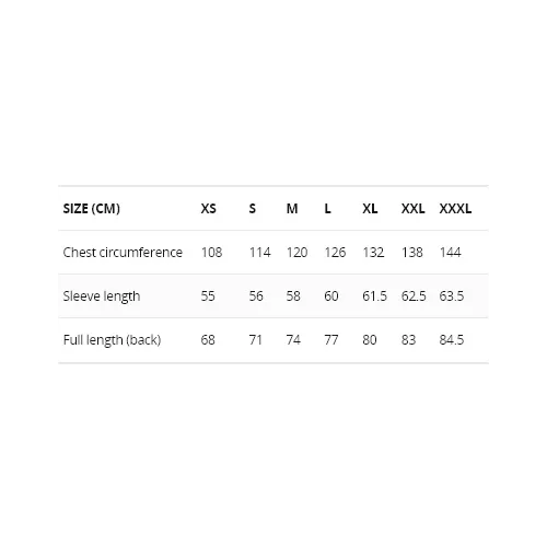 Size chart image