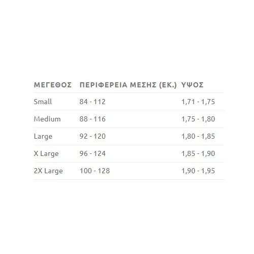 Size chart image