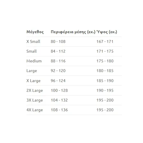 Size chart image