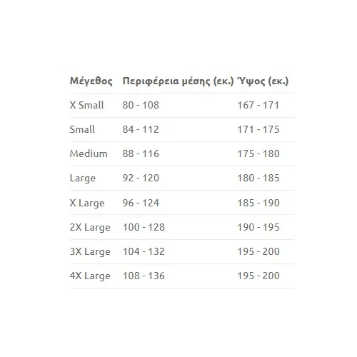 Size chart image