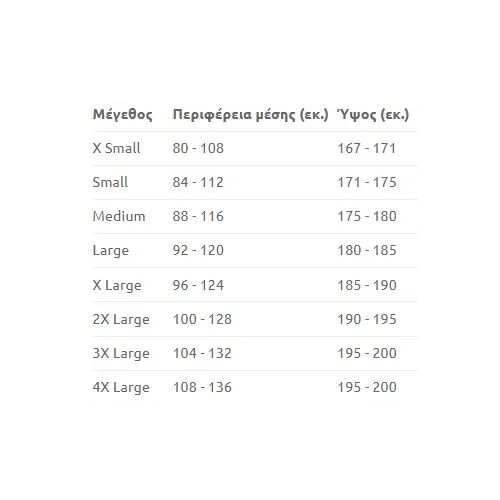 Size chart image