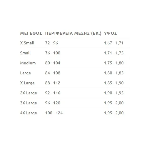 Size chart image