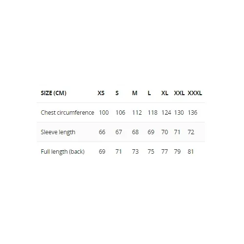 Size chart image