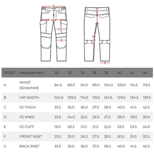 Size chart image