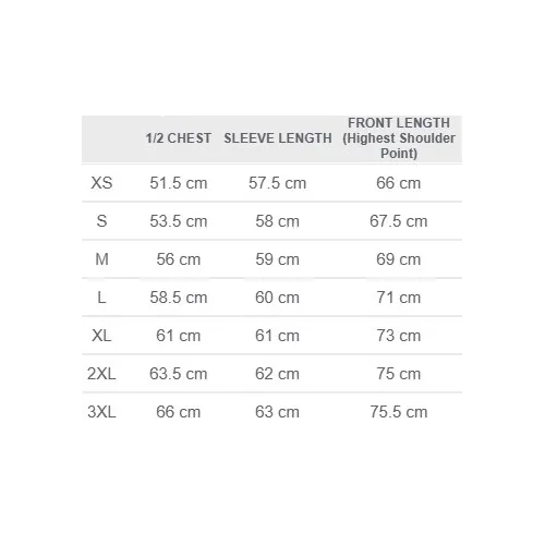 Size chart image
