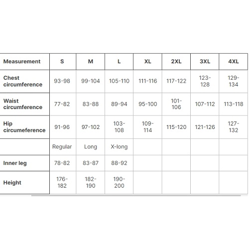 Size chart image